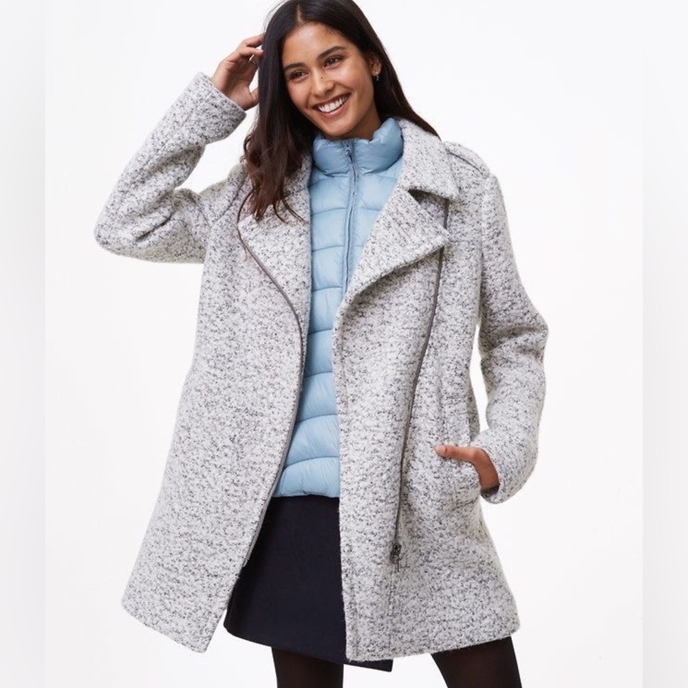 LOFT Marled Moto Coat